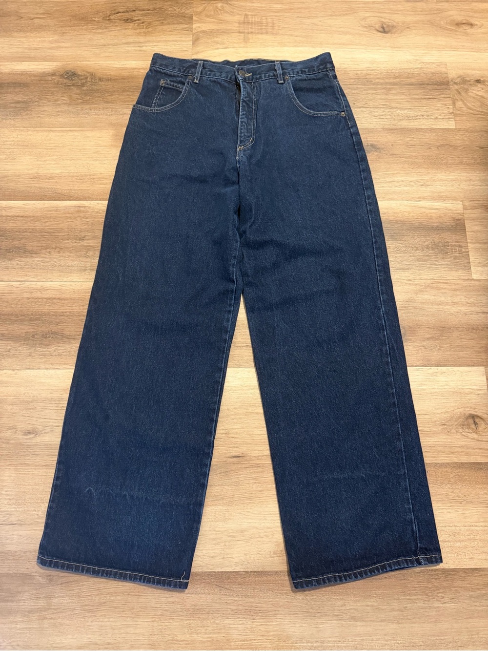 Vintage Solo Semore Baggy Denim Dark Wash Jeans 34x32 Made In USA 22" Leg